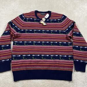 Brooks Brothers Sweater Mens 2XL Multicolor Fair Isle Snake Lunar New Year 2025